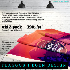 Flagga 240x150, 2-pack, egen design